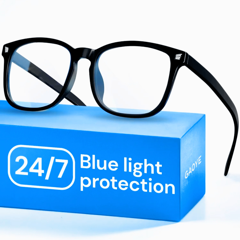 Photography Lighting Game - Schwarze Blaulichtfilter-Brille für Computer & Gaming