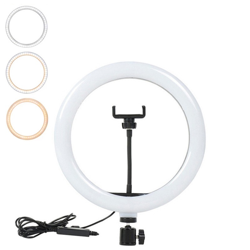 Photography Lighting Description - Videoleuchte 16/26/33cm Selfie-Ring-LED-Licht, dimmbar, runde Ringlichtlampe